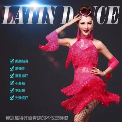 New Latin Dance Dress Women/Girls/Lady New Sexy Fringe Salsa/Ballroom/Tango/Cha Cha/Rumba/Samba/Latin Dresses For Dancing