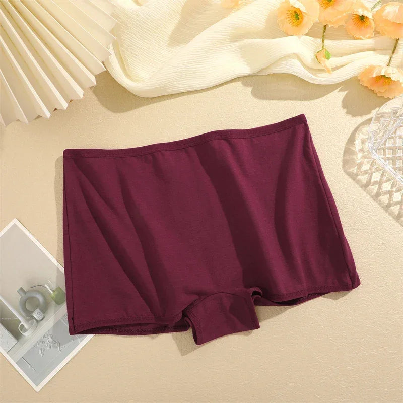 4PCS Women's Panties Cotton Seamless Sports Boxers Underwear Female Solid Color Briefs Cozy Lingerie Intimate Underpants XS-XL
