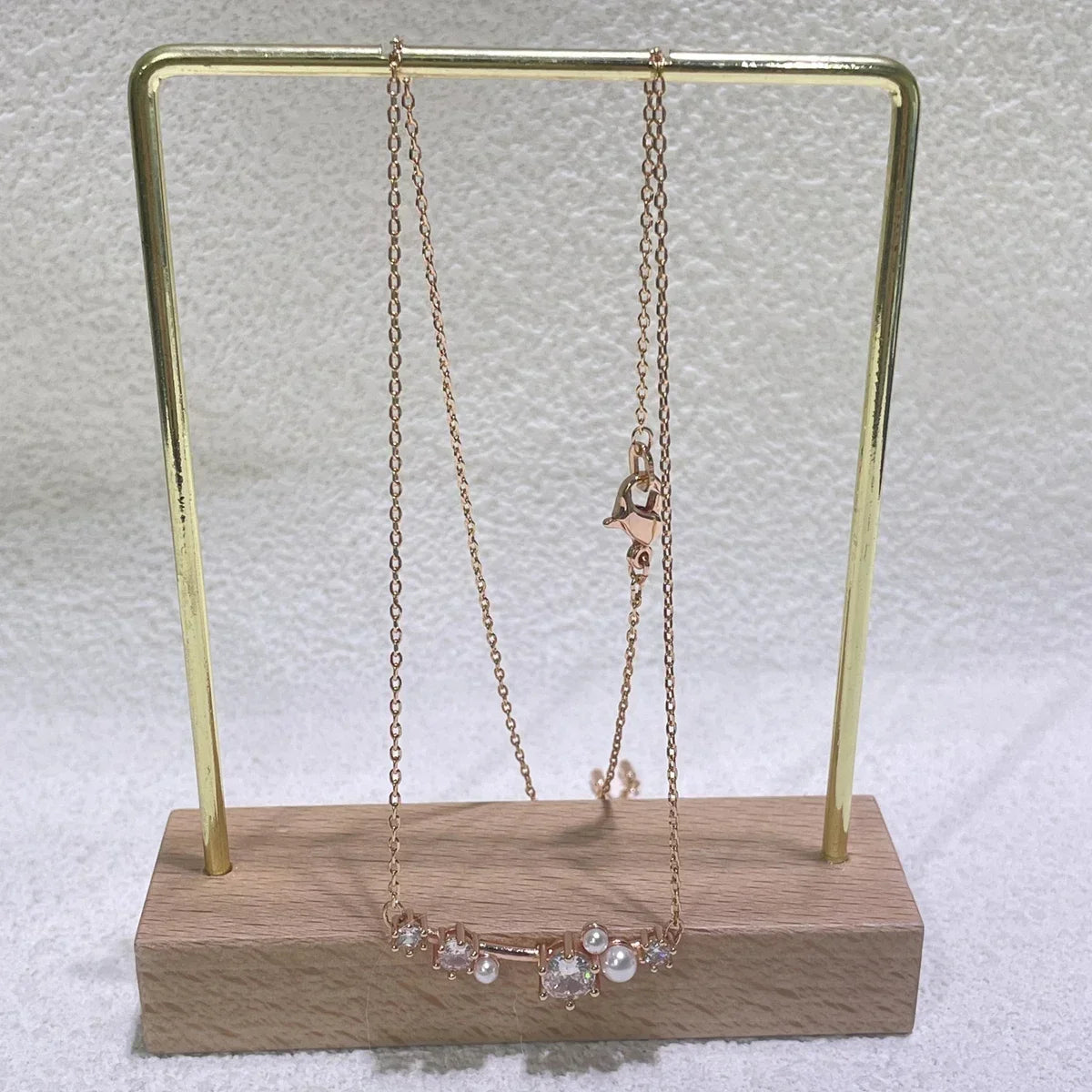 2025 New Trend Fine Jewelry Sets Charming White Geometric Crystal Fashion Pearl Necklace Ring Earrings Romantic Gift for Women