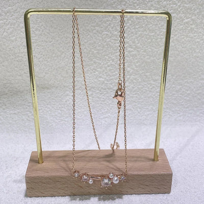 2025 New Trend Fine Jewelry Sets Charming White Geometric Crystal Fashion Pearl Necklace Ring Earrings Romantic Gift for Women