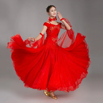2025 Newest Woman Ballroom Dance Competition Dress Dance Ballroom Waltz Standard Dance Dress Women Ballroom Dress 009