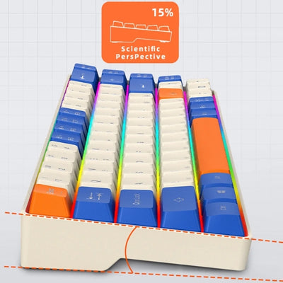 Compactly Mechanical Gaming Keyboard 68Key with LED Backlits Clear Letter for Office Home Use for Typing Gaming Keyboard