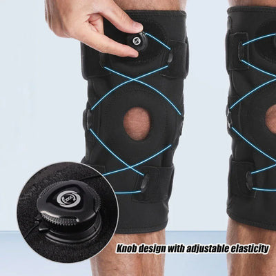 Hinged Knee Brace - Relieves ACL, MCL,Meniscus Tear,Arthritis, Tendon Pain, Open Patella Design with Dual Metal Side Stabilizers