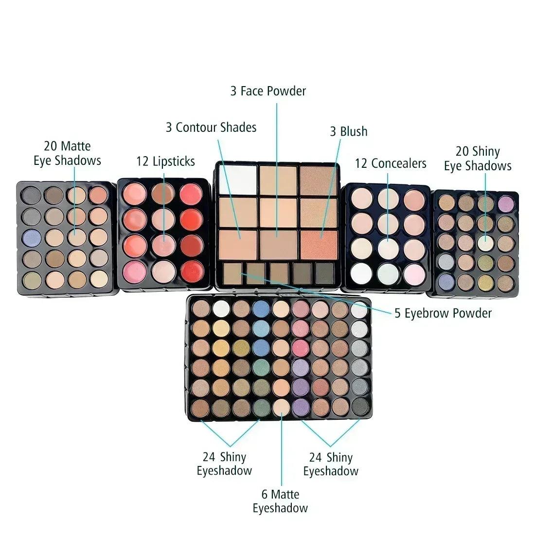 Women’s complete makeup set – eyeshadow lip blush nail polish kit