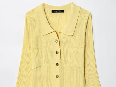 Women French Knitted Dress Autumn Women'S Clothing New Arrival Fashion Long Knit Skirt Elegance Single-Breasted Long-Sleeve Dres