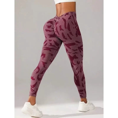 Women V-waist Printed Seamless Leggings