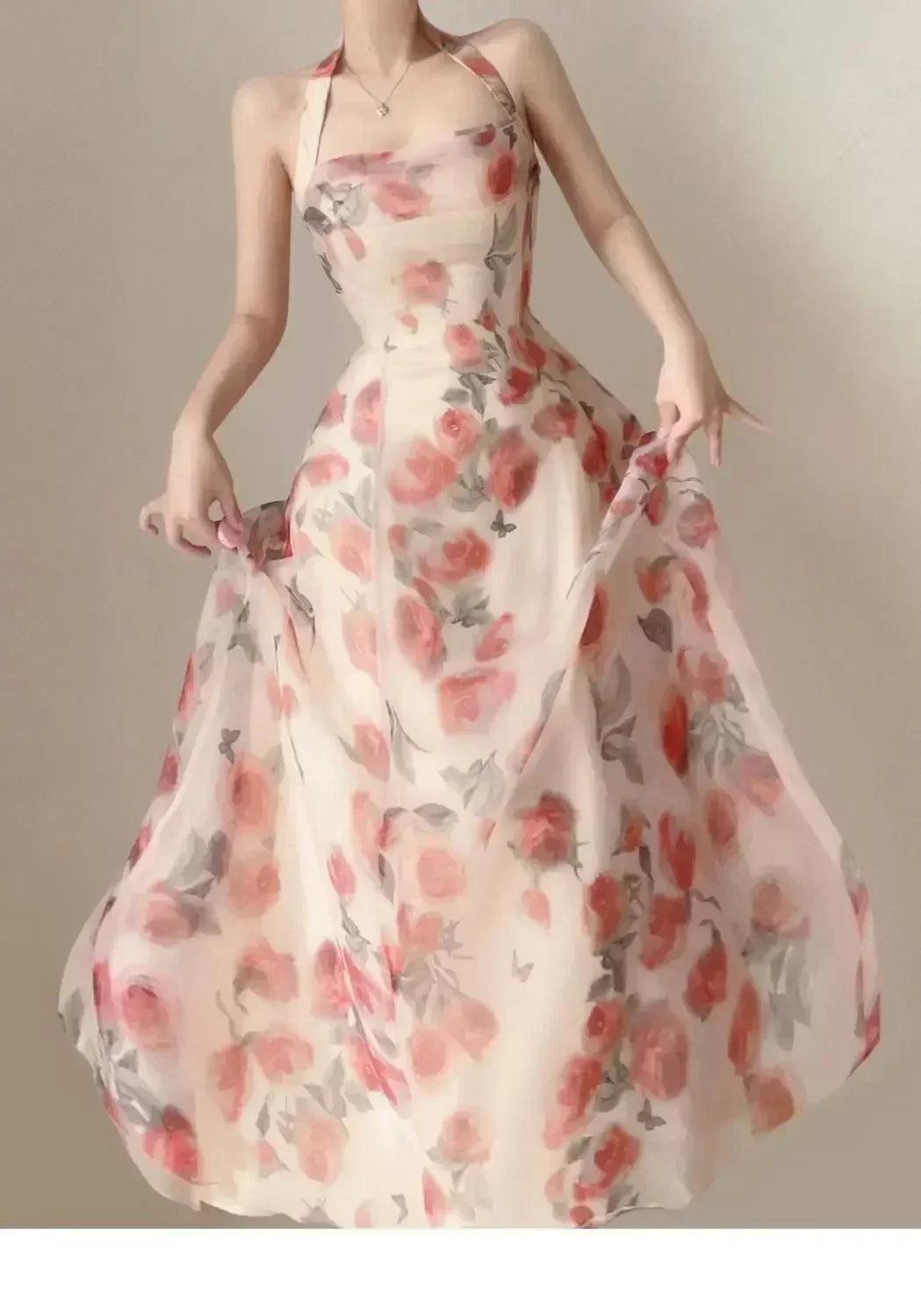 Long dresses womens clothing french elegant party dressess female 2025 summer new fashion versatile beach style evening