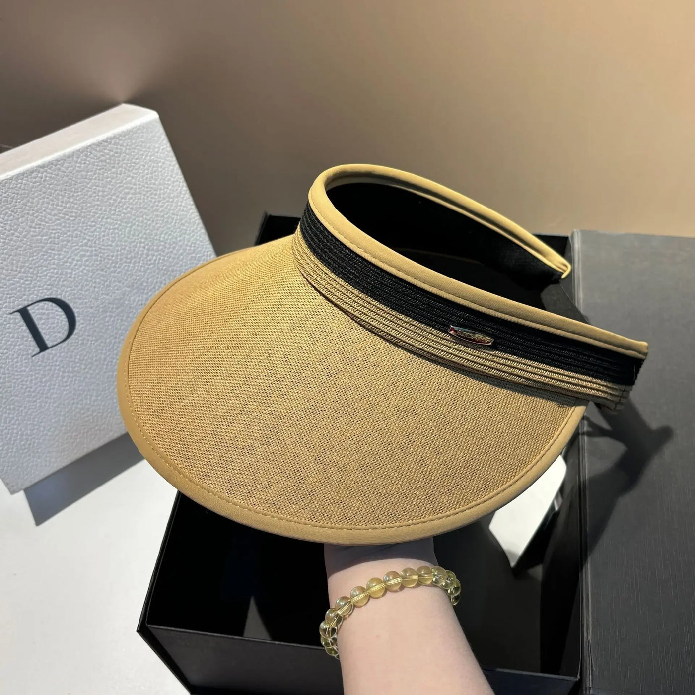 Luxury Panama Sunscreen Sun Hats for Women Big Brim Straw Hat UV Protection Adjustable Sports Summer Tennis Golf Empty Top Hat