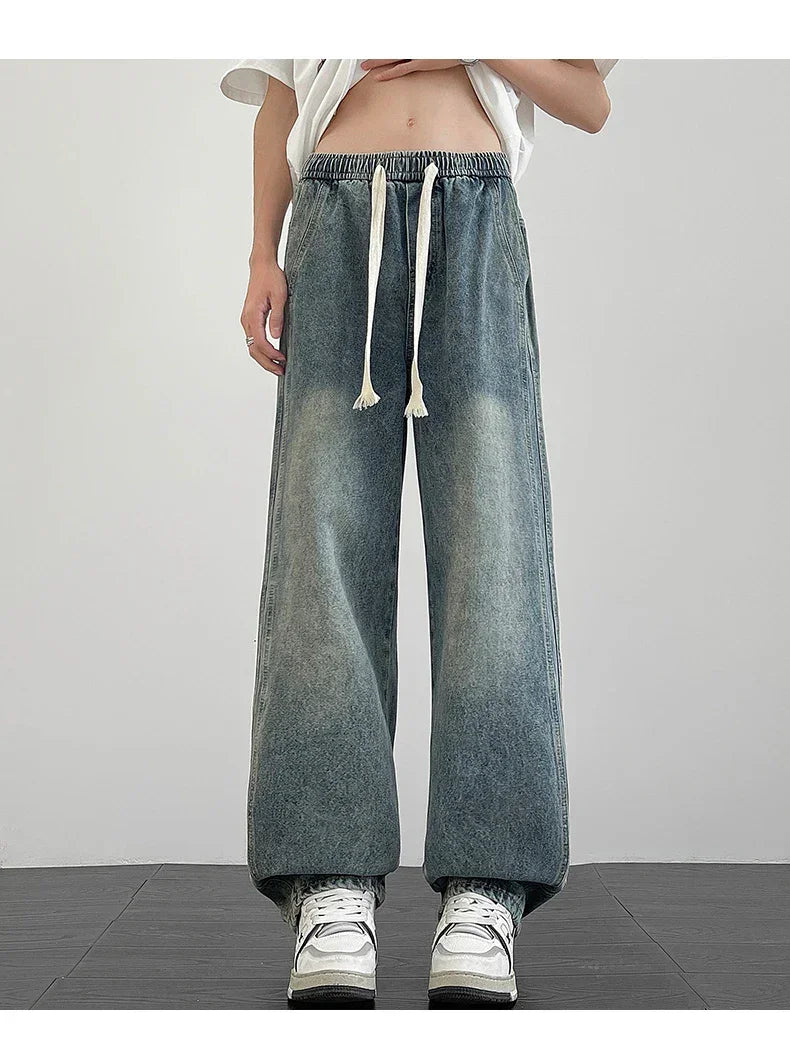 Men's denim pants American retro straight leg jeans loose and breathable suitable for daily casual street men's essential items