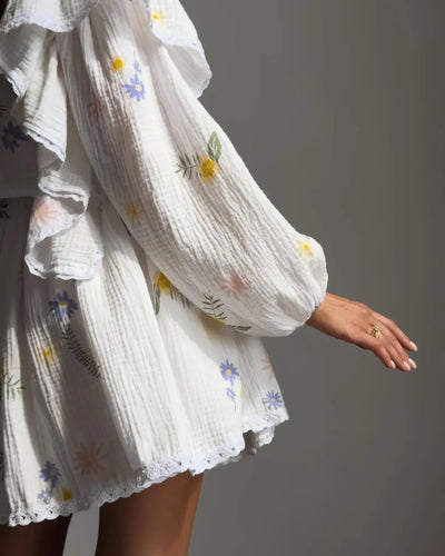 Women Lantern Linen Top