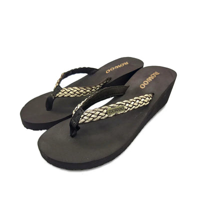 Fashion Clip Toes Flip Flops Women Wedge Sandals Summer Casual Beach Slippers Waterproof 5cm Platform Sandals Female Footwear