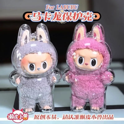 LABUBU V1 V2 transparent protective shell macaron standing protective cover dust cover doll labubu protector case