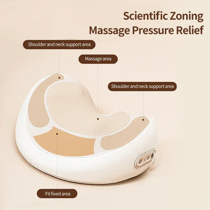Aiveisi Smart Massage Pillow Electric shiatsu Kneading Heating Massager Suitable For Neck Back Shoulder Waist Rechargeable Use