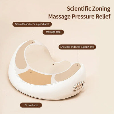 Aiveisi Smart Massage Pillow Electric shiatsu Kneading Heating Massager Suitable For Neck Back Shoulder Waist Rechargeable Use