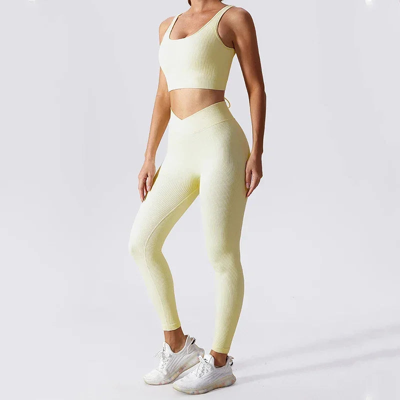 Fitness Yoga Pants Set Sports Bra For Women