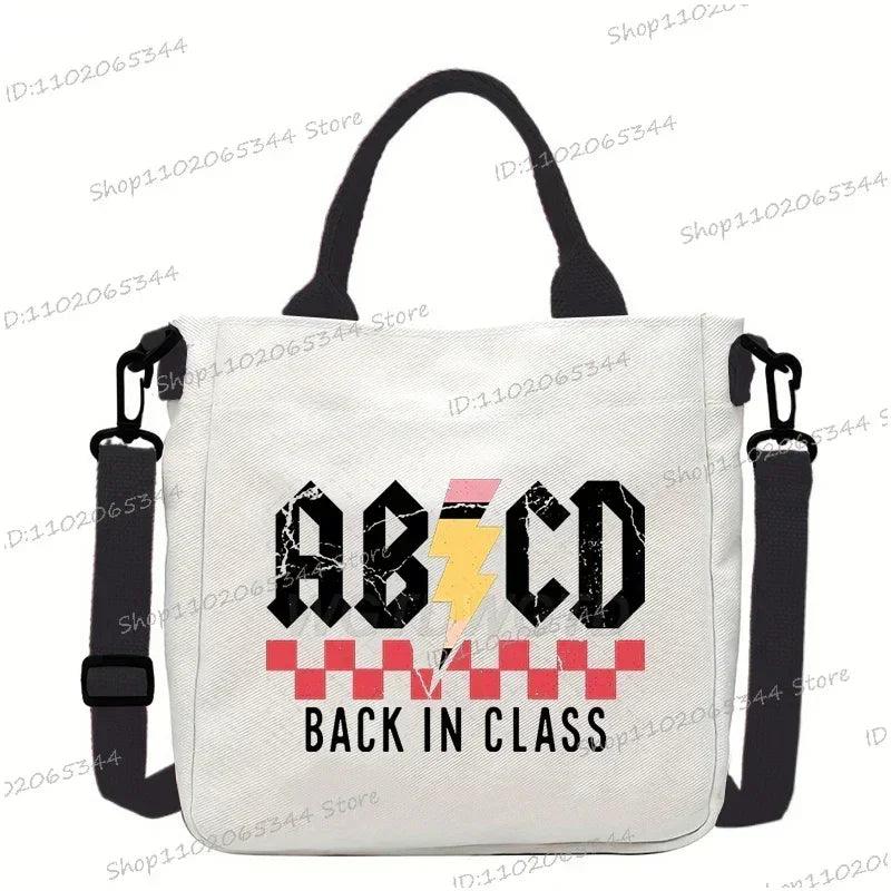 New designer school handbag funny back to print crossbody bag for girls boys fashion teacher gifts canvas shoulder bags