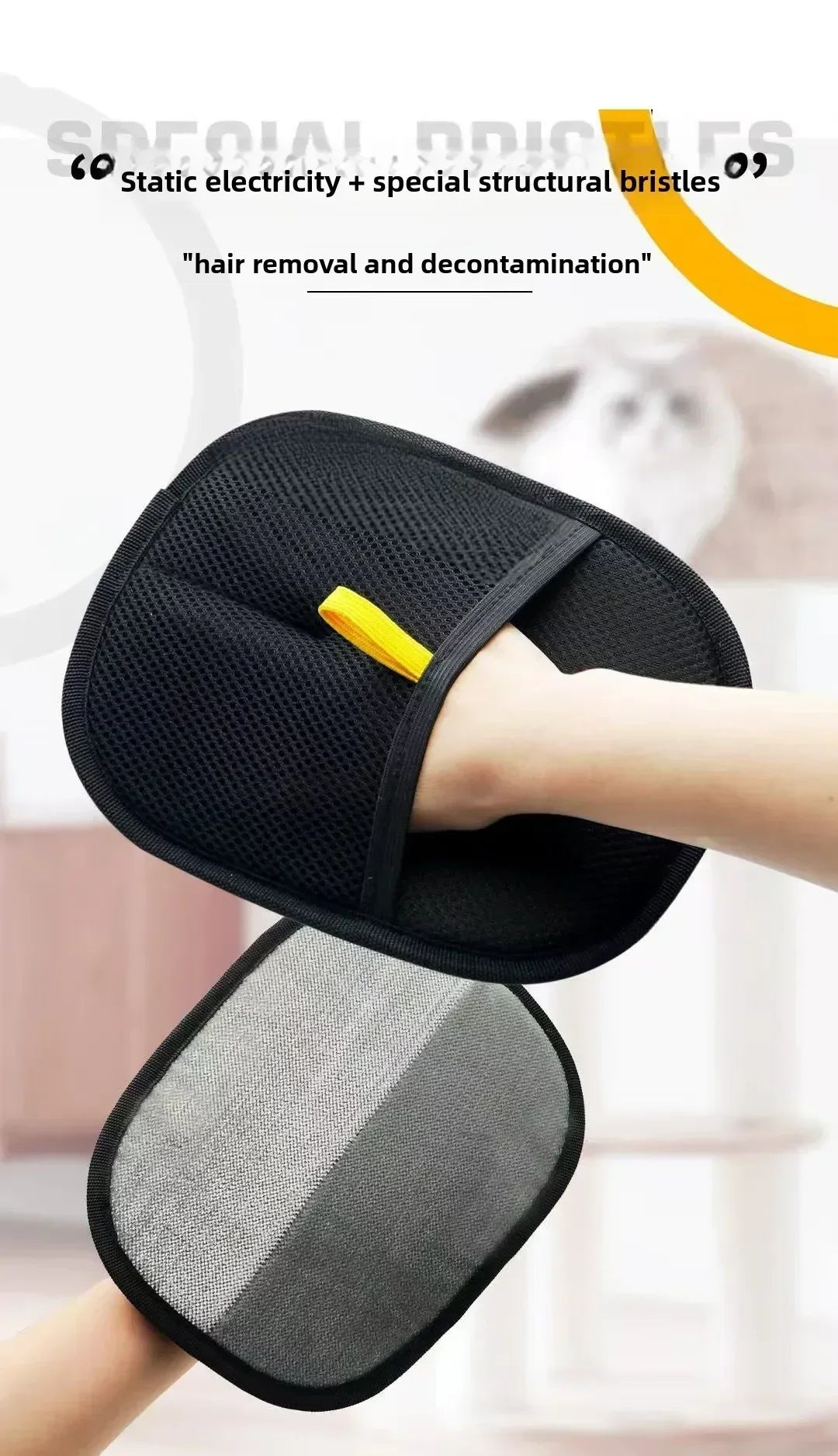 Pet Grooming Gloves Dog Grooming Equipment Anti-static Pet Hair Removal Brushes for Cats and Dogs on Clothes Sofas Carpets Etc.