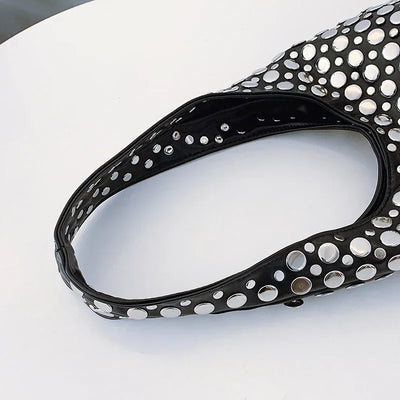 Designer Geometric Shoulder Bag For Women Top Brand Handbag Luxury Shiny Rivet Handmade Evening Clutch Bag Fashion Party Purse