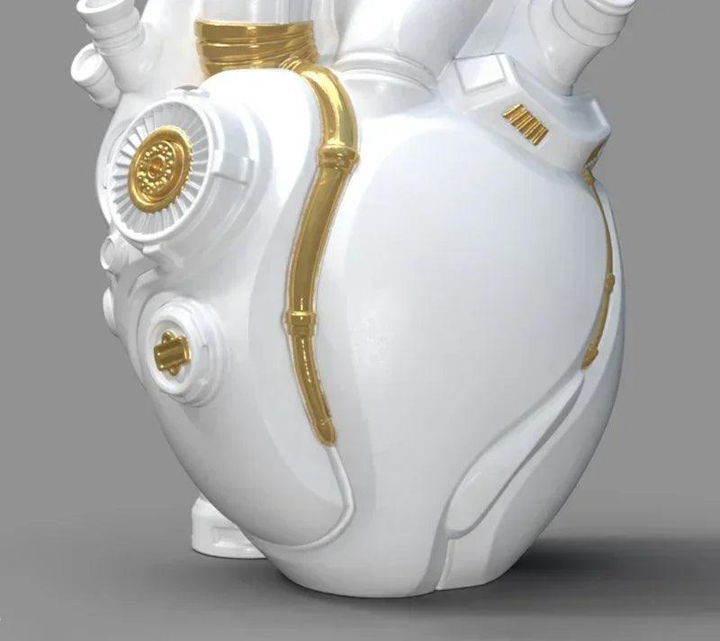 Home decor mechanical heart cardiac vase desktop decoration crafts resin flower arrangement ornaments