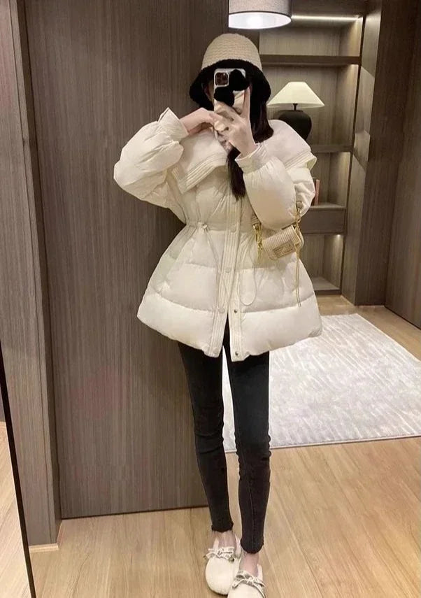 Medium Length Parkas Woman Blouson Outdoor Clothes Jackets Discount Loose Casual Lined Cold Elegant Hot Down Coats for Women