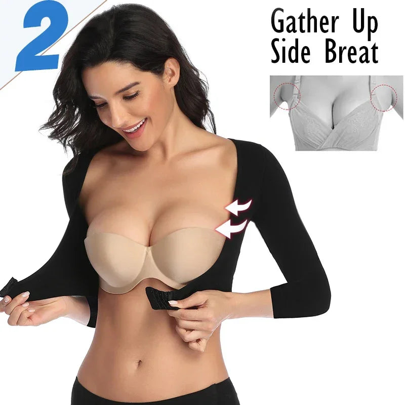 Upper Arm Shaper Post Surgical Slimmer Compression Sleeves Posture Corrector Tops