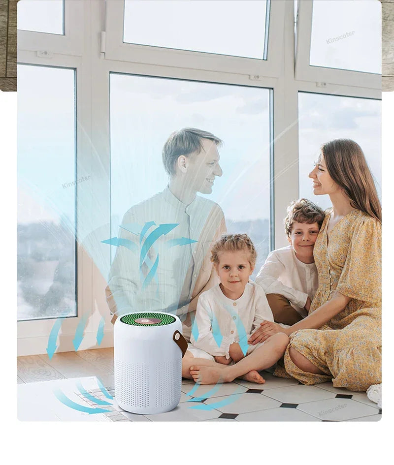 Home Electric Air Purifier With H13 HEPA Filter Desktop Air Cleaner Smoke Odor PM2.5 Particulate Matter Adsorption Filtration