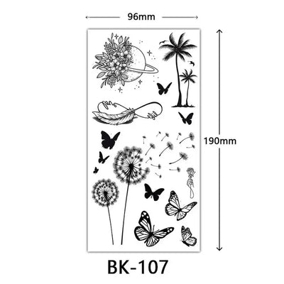 Sexy Temporary Tattoos For Women Water Transfer Sketch Tattoo Sticker Long Lasting Waterproof Body Art Tattoos Accessories