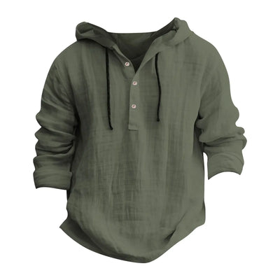 Men'S Sweatshirts Summer Cotton Linen Shirts Thin Long-Sleeved Hooded Tops For Men'S Clothing Spring Summer Casual Sweatshirts