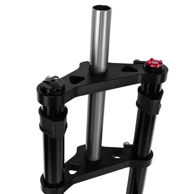 Snow Bike Mechanical Front Fork, 20 ",26",Aluminum Alloy Shoulder Fork,160mm Stroke,Hydraulic Lock,Shock Absorber,4.0 Tire Bike