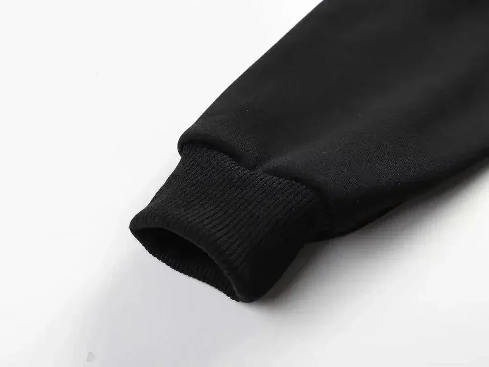 Men's Black Hooded Sweatshirt Street Casual Sportswear Printed with Famous Wrestler's Print CM Return Autumn and Winter Novelty