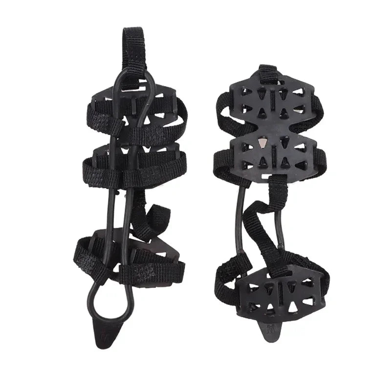 1 Pair M L Crampons Shoes Cover 24 Teeth Anti-Slip Ice Grips Gripper Shoes Boot Hiking Ice Climbing Shoe Spikes Climbing Chain