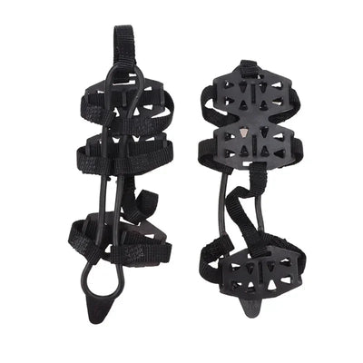 1 Pair M L Crampons Shoes Cover 24 Teeth Anti-Slip Ice Grips Gripper Shoes Boot Hiking Ice Climbing Shoe Spikes Climbing Chain
