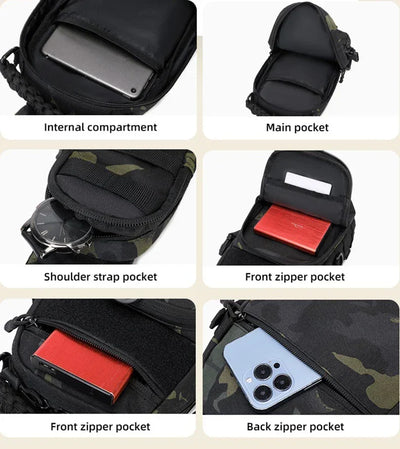 Men's Camping Chest Bag Tactical Sports Shoulder Outdoor Fanny Pack Hiking Climbing Cycling Fishing MOLLE System Sling Bags