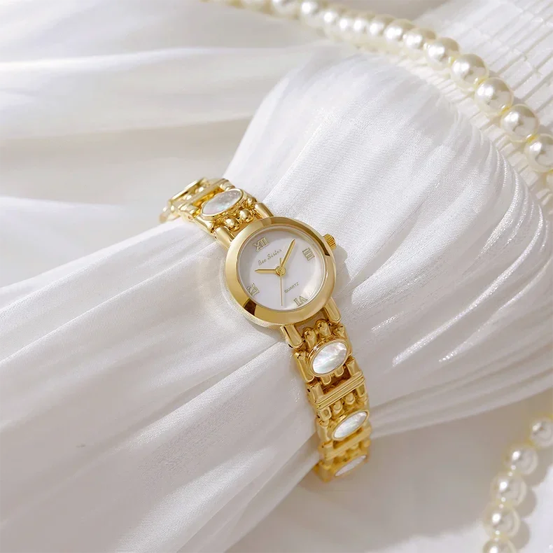 2025 High-End Vintage Woman Watches Fashion Elegant Natural Jade Stones Quartz Watch Retro Waterproof Hand Clock Gifts