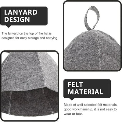 Sauna Hats, Sauna Caps Sauna Hats Sauna Accessories Felt Sauna Cap for Men and Women Home Sauna Steam Cap for Steam Room
