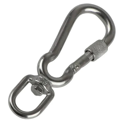 Stainless Steel Hook with Swivels for Dog Collar Carabiner with Swivels Joint Bolted Carabiner for Pet Leashes/Camping Tent