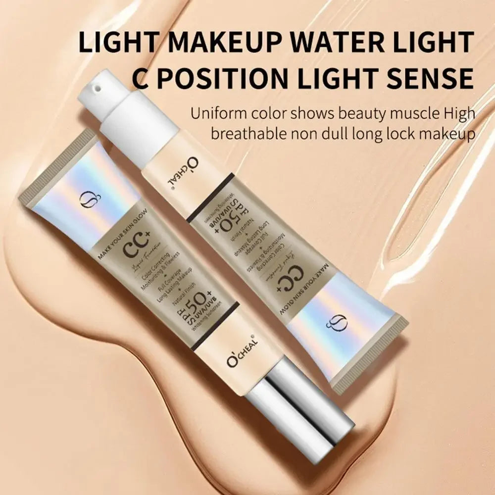 CC Cream With SPF 50 Color Correcting Cream SPF 50 Sunscreen Full Coverage Foundation Lightweight Foundation Moisturizing
