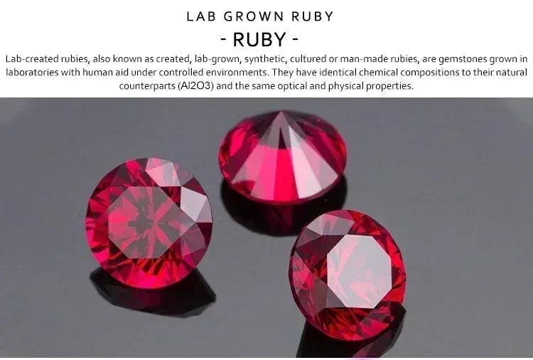 Luxury 2 ct 5a lab grown ruby ring for women 925 sterling silver 18k gold plated wedding