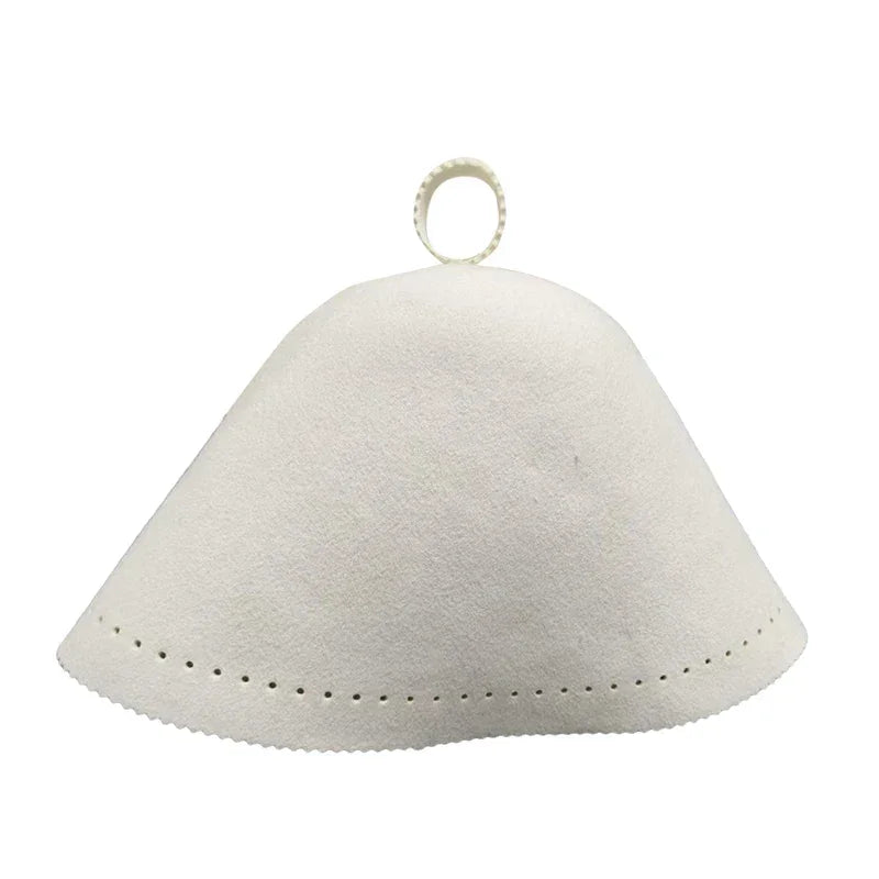 Handmade Thicken Wool Felt Sauna Hats Unisex Hair Protection Spa Sauna Accs for Bath Protection Felt Sauna Cap Absorbent Spa Cap