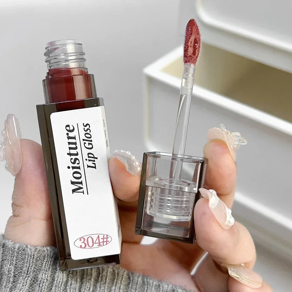 Nude Grey Mirror Jelly Lip Gloss Water Light Gloss Moisturizing Non-stick Cup Stain Lip Glaze Waterproof Lasting Makeup Cosmetic