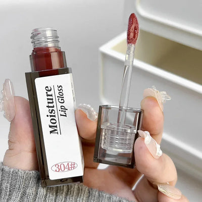 Nude Grey Mirror Jelly Lip Gloss Water Light Gloss Moisturizing Non-stick Cup Stain Lip Glaze Waterproof Lasting Makeup Cosmetic