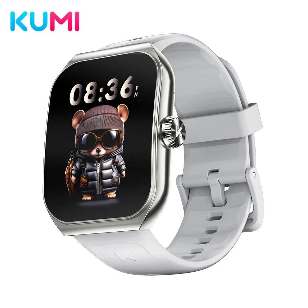 KUMI KU7 Smartwatch 1.96" AMOLED, AI Voice Assistant, Bluetooth Call, SOS Alert, 100+ Sports, Health Monitor