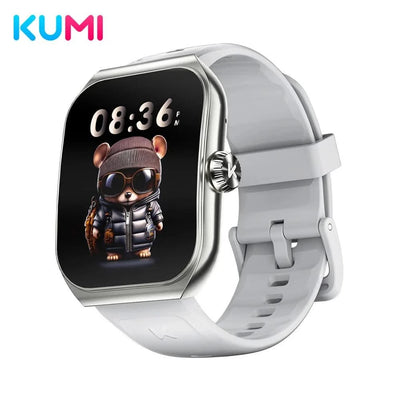 KUMI KU7 Smartwatch 1.96" AMOLED, AI Voice Assistant, Bluetooth Call, SOS Alert, 100+ Sports, Health Monitor