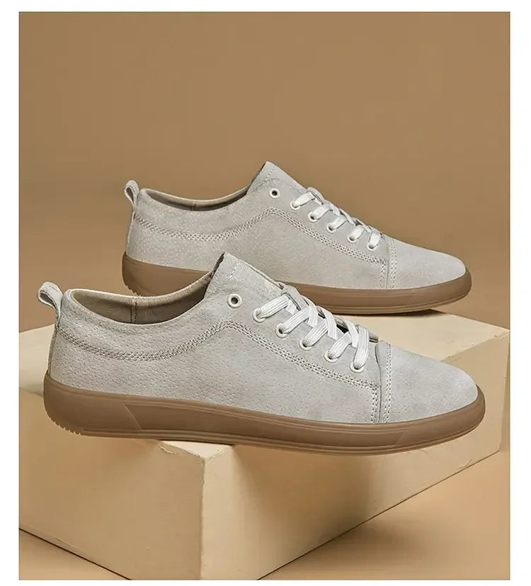 Summer New Fashion Casual Leather Shoes Lace-up Comfortable Men's Oxford Shoes Outdoor Soft Dress Shoes Non-slip Sports Shoes