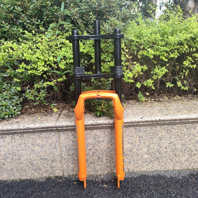 Double Shoulder  26X4.0 Snow Bike Front Fork  Steel  Beach Bicycle Fork    135mm Dropout  Fat Bike Suspension