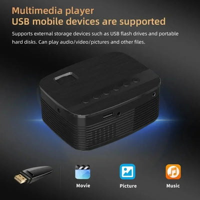 Mini Portable Projector Home Theater Smart TV LED Video Support 4k 1080P Movie Screen Android Car Outdoor Game Mobile Pocket