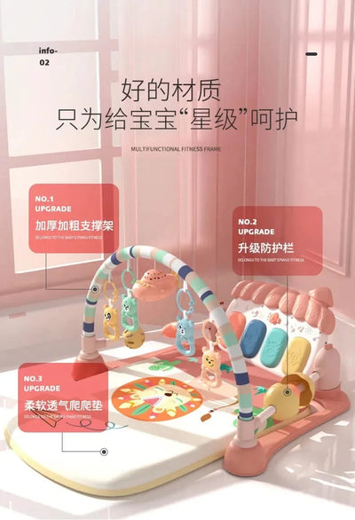 Baby Toys Musical Play Mats Piano Gym Newborn Toys Tummy Time Mat Baby Teether & Padded For Toddlers Early Learning Education