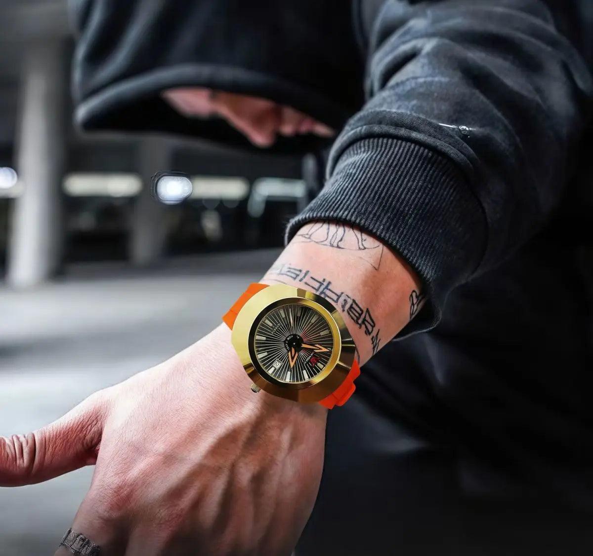 Premium high-end fashion quartz men’s watch – waterproof date display comfortable imported rubber strap