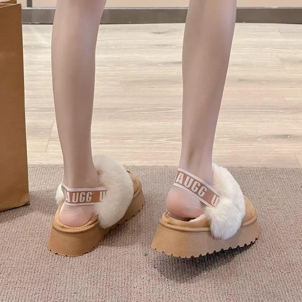 2024 new winter snow boots for women - fur lined with thick fleece and warm cotton