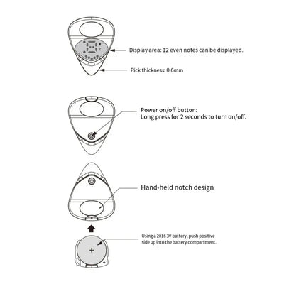 Guitar Picks With Built In Tunner Real Time Monitoring Best Choice For Acoustic And Electric Instrument Players
